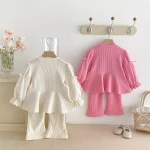 【80-130cm】リボンノーカラー セットアップ - 画像 (3)