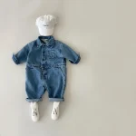 【66-100cm】 ポケット ポロ デニム オールインワン - 画像 (5)