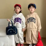 【80-150cm】 英字プリント ボア付き セットアップ - 画像 (14)