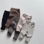 【80-130cm】韓国風 ボーダー レギンス