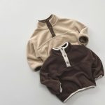 【80-130cm】 ボタン ハイネック フリース セーター - 画像 (6)