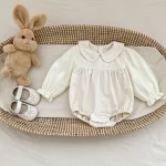 【66-90cm】 ノーカラーコーデュロイ ロンパース - 画像 (10)
