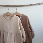 【80-130cm】 パフスリーブ リネン ワンピース - 画像 (8)