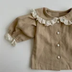 【73-120cm】 丸襟レース シャツ - 画像 (10)