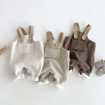 【73-120cm】 シンプル ボア サロペット - 画像 (2)