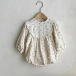 【66-90cm】 花柄 ナチュラル ロンパース - 画像 (8)