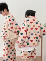 【90-150cm】ハート姉妹兄弟コーデ セットアップ - 画像 (3)