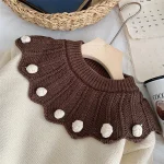 【90-130cm】 フリルビッグ襟 ニット トップス - 画像 (6)