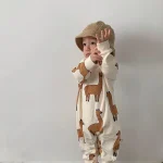 【66-100cm】アルパカ柄 オールインワン