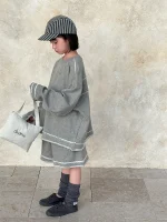 【90-150cm】 ボーダー カジュアル セットアップ - 画像 (10)