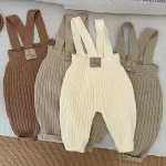 【66-100cm】 シンプルリブ サロペット - 画像 (5)