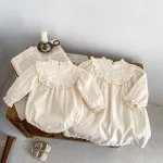 【66-130cm】 リボンレース ロンパース OR ワンピース - 画像 (2)