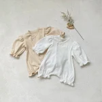 【66-90cm】パフスリーブノーカラー ロンパース - 画像 (10)