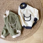 【80-150cm】 ポケット付き クールネック トップス - 画像 (7)