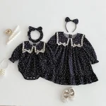 【66-140cm】 リボン 小花柄 ロンパース or ワンピース - 画像 (5)