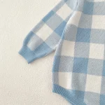 【66-90cm】 チェック柄 ニット ロンパース - 画像 (15)