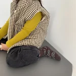 【80-130cm】 チェック ベスト