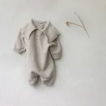 【66-90cm】 韓国風 ノーカラー ロンパース - 画像 (7)