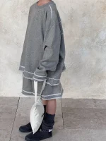 【90-150cm】 ボーダー カジュアル セットアップ - 画像 (8)