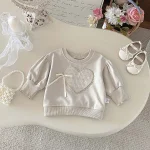 【73-100cm】 ハートリボン トップス - 画像 (3)