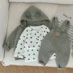 【66-100cm】 シンプルリブ サロペット - 画像 (6)