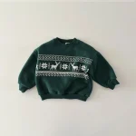 【80-130cm】 鹿柄 ボア付き トップス - 画像 (8)
