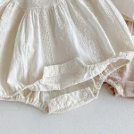【66-90cm】 花柄 刺しゅう ロンパース - 画像 (15)