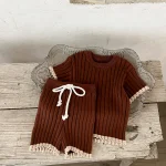【66-90cm】 ニット リブ セットアップ - 画像 (8)