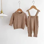 【66-100cm】 ゲーブル編み セーター or サロペット - 画像 (6)