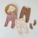 【66-100cm】シンプル リブ レギンス