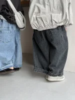 【80-140cm】 デニム カジュアル ロング パンツ - 画像 (7)