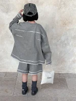 【90-150cm】 ボーダー カジュアル セットアップ - 画像 (14)
