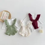 【66-100cm】 フリル ニット サロペット - 画像 (11)