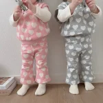 【80-120cm】ハート ベスト ＋ パンツ セットアップ