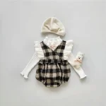 【66-90cm】チェック柄 ロンパース - 画像 (9)