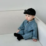 【66-90cm】ポケット付きデニム オールインワン - 画像 (4)