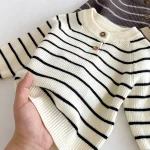 【66-90cm】 ボーダー ニットトップス＆サロペット 2点セット - 画像 (15)