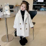 【100-150cm】ボタン付き ボアコート