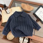 【73-110cm】 ケーブル編み ニット ポロシャツ - 画像 (8)