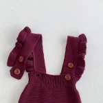 【66-100cm】 フリル ニット サロペット - 画像 (7)