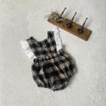 【66-90cm】チェック柄 ロンパース - 画像 (13)