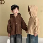 【80-150cm】 フード付き ポケット付き アウター - 画像 (10)