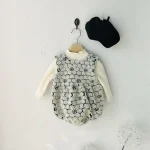 【66-90cm】 花模様 ロンパース - 画像 (3)
