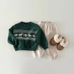 【80-130cm】 鹿柄 ボア付き トップス - 画像 (10)