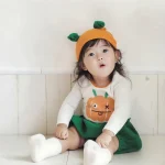 【73-100cm】帽子付き ハロウィーンかぼちゃ 3点セット