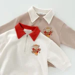 【66-90cm】熊柄ポロ ロンパース - 画像 (8)