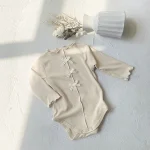 【66-90cm】 リボン フリル襟 ロンパース - 画像 (3)