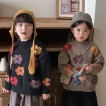 【80-140cm】 花柄 セーター - 画像 (2)