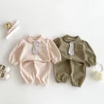 【73-110cm】ネクタイワッフル セットアップ - 画像 (2)