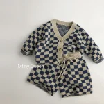 【80-130cm】チェック柄 カーディガン or ボトムス